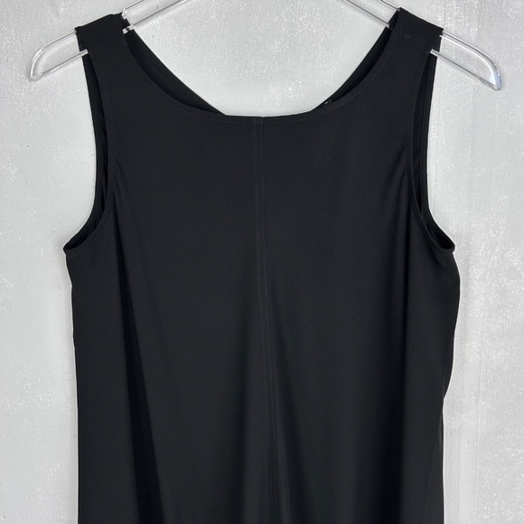 Eileen Fisher size XS sleeveless top Silk black Georgette Crepe drape NEW - Picture 2 of 12